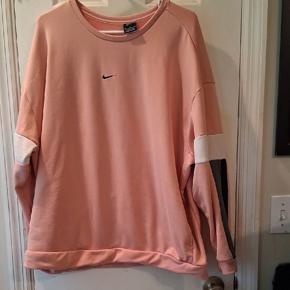 Nike Peach and White Sweatshirt